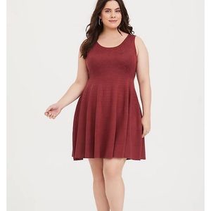 Torrid-Rust Mini Sweater Skater Dress